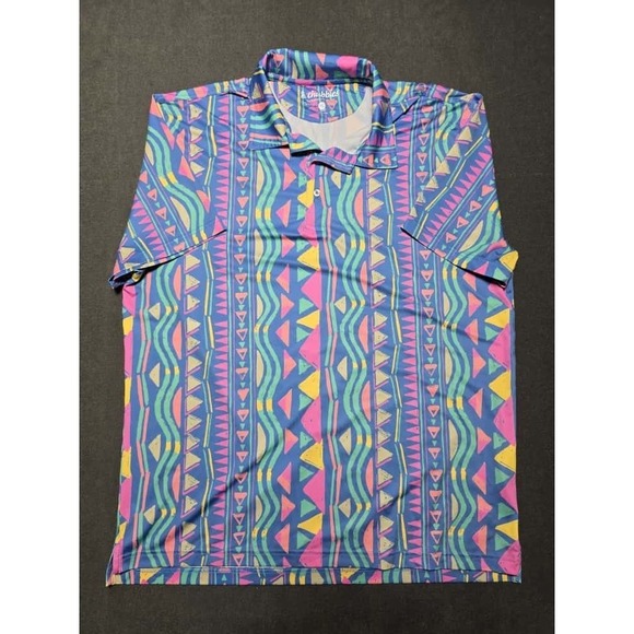 Chubbies XL Polo Shirt Colorful Pattern Short Sleeve Golf Golfing Casual Aztec - Picture 1 of 6